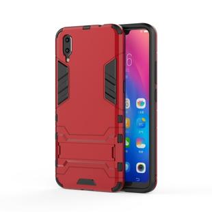 Shockproof PC + TPU  Case for Vivo X23, with Holder (Red)
