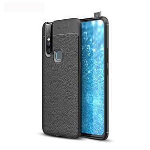 Litchi Texture TPU Shockproof Case for Vivo V15 (Black)