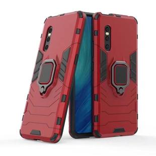 Shockproof PC + TPU Protective Case for VIVO X27, with Magnetic Ring Holder (Red)
