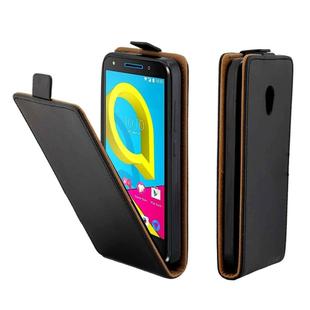 For Alcatel U5 TPU Business Style Vertical Flip Protective Leather Case with Card Slot (Black)