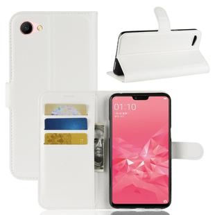 Litchi Texture Horizontal Flip Leather Case for OPPO A3, with Wallet & Holder & Card Slots (White)