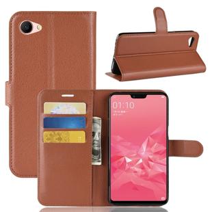 Litchi Texture Horizontal Flip Leather Case for OPPO A3, with Wallet & Holder & Card Slots (Brown)