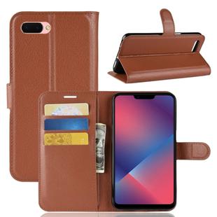 Litchi Texture Horizontal Flip Leather Case for OPPO A5, with Wallet & Holder & Card Slots (Brown)