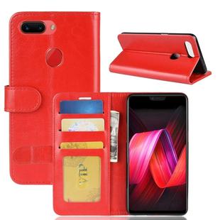 Crazy Horse Texture Horizontal Flip Leather Case for OPPO R15 Pro, with Wallet & Holder & Card Slots (Red)