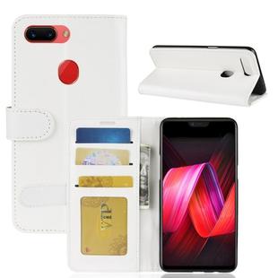 Crazy Horse Texture Horizontal Flip Leather Case for OPPO R15 Pro, with Wallet & Holder & Card Slots (White)