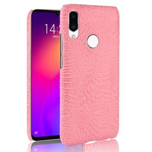 Shockproof Crocodile Texture PC + PU Case for Meizu Note 9 (Pink)