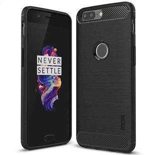 MOFI Brushed Texture Carbon Fiber Shockproof TPU Case for OnePlus 5T(Black)