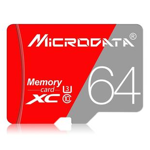 MICRODATA 64GB Class10 Red and Grey TF(Micro SD) Memory Card