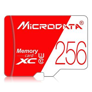MICRODATA 256GB High Speed U3 Red and White TF(Micro SD) Memory Card