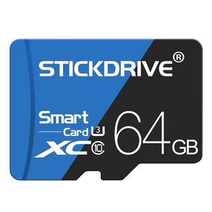STICKDRIVE 64GB High Speed U3 Blue and Black TF(Micro SD) Memory Card