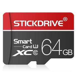 STICKDRIVE 64GB U3 White Line Red and Black TF(Micro SD) Memory Card