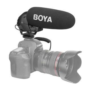 BOYA BY-BM3030 Shotgun Super-cardioid Condenser Broadcast Microphone with Windshield for Canon / Nikon / Sony DSLR Cameras (Black)