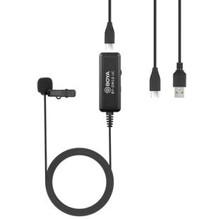 BOYA BY-DM10 UC USB-C / Type-C Plug Broadcast Lavalier Microphone with Windscreen, Cable Length: 6m (Black)