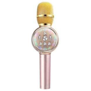 K2 Bluetooth 5.0 Karaoke Live Colorful Lights Wireless Bluetooth Microphone (Gold)