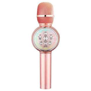 K2 Bluetooth 5.0 Karaoke Live Colorful Lights Wireless Bluetooth Microphone (Rose Gold)