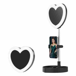 G5 Heart Shape Multi-function Live Broadcast Beauty Fill Light Mobile Phone Holder (Black)