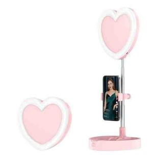 G5 Heart Shape Multi-function Live Broadcast Beauty Fill Light Mobile Phone Holder (Pink)