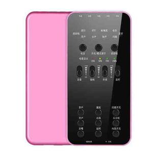 E6 Bluetooth Accompaniment Outdoor Live Broadcast Singing Mobile Phone Computer Sound Card with 12 Kinds of Electronic Tone (Pink)
