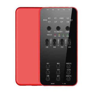 E6 Bluetooth Accompaniment Outdoor Live Broadcast Singing Mobile Phone Computer Sound Card with 12 Kinds of Electronic Tone (Red)