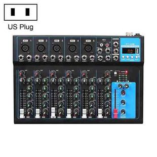 F7 Home 7-channel Bluetooth USB Reverb Mixer, US Plug(Black)