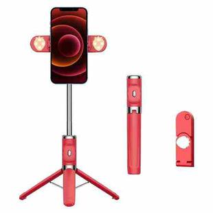 M01S Bluetooth Remote Control Dual Fill Light Tripod Selfie Stick (Red)