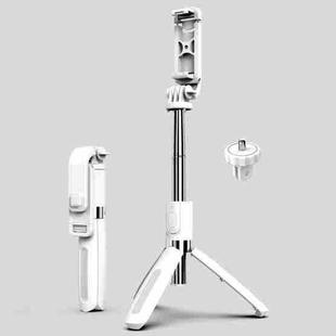 L02 100cm Multi-function Adjustable Bluetooth Self-timer Pole Tripod Selfie Stick (White)