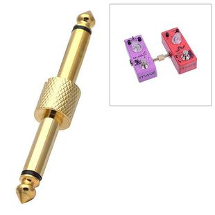 6.35mm 1/4 inch Male to Male Guitar Effect Pedal Connector Electric Pedal Board Adapter(Gold)