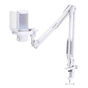 FEELWORLD VM1 USB Condenser Gaming Microphone for Streaming Noise Cancellation Mute RGB Light Boom Arm Stand (White)