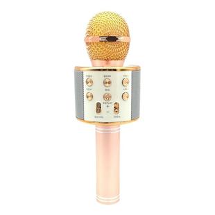 WS-858 Metal High Sound Quality Handheld KTV Karaoke Recording Bluetooth Wireless Microphone, for Notebook, PC, Speaker, Headphone, iPad, iPhone, Galaxy, Huawei, Xiaomi, LG, HTC and Other Smart Phones(Rose Gold)