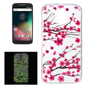 For Motorola Moto G4 Noctilucent Plum Pattern IMD Workmanship Soft TPU Back Cover Case