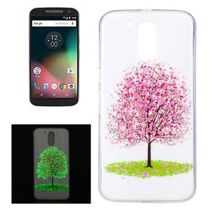 For Motorola Moto G4 Noctilucent Cherry Tree Pattern IMD Workmanship Soft TPU Back Cover Case