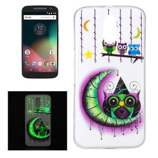 For Motorola Moto G4 Noctilucent Moon And Owls Pattern IMD Workmanship Soft TPU Back Cover Case