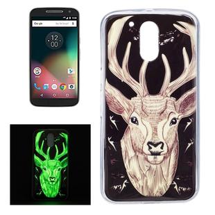 For Motorola Moto G4 Noctilucent Deer Pattern IMD Workmanship Soft TPU Back Cover Case