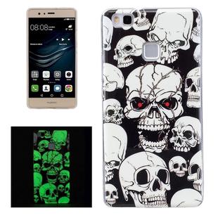 For Huawei P9 Lite Noctilucent Red Eye Ghost Pattern IMD Workmanship Soft TPU Back Cover Case