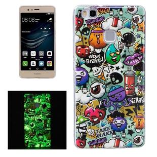 For Huawei P9 Lite Noctilucent Rubbish Pattern IMD Workmanship Soft TPU Back Cover Case