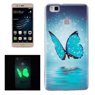 For Huawei P9 Lite Noctilucent Butterfly Pattern IMD Workmanship Soft TPU Back Cover Case