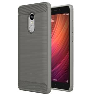 For Xiaomi  Redmi Note 4X Brushed Carbon Fiber Texture Shockproof TPU Protective Case (Grey)