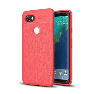 For Google Pixel 2 XL Litchi Texture Full Coverage TPU Protective Back Cover Case (Red)