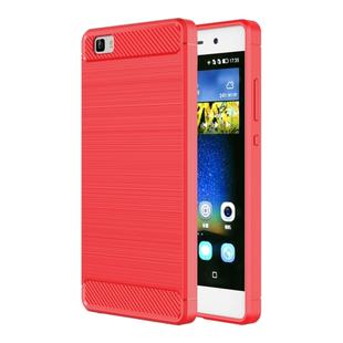 For Huawei  P8 Lite Brushed Texture Fiber TPU Rugged Armor Protective Case(Red)