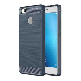 For Huawei  P9 Lite Brushed Texture Fiber TPU Rugged Armor Protective Case(Dark Blue)