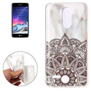 For LG K8 (2017) (EU Version) Half Flower White Marble Pattern TPU Shockproof Protective Back Cover Case