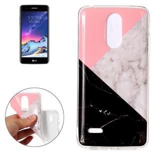 For LG K8 (2017) (EU Version) Pink Black Color Matching Marble Pattern TPU Shockproof Protective Back Cover Case