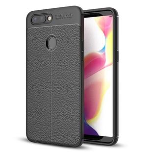 For OPPO  R11s Plus Litchi Texture Soft TPU Anti-skip Protective Cover Back Case (Black)