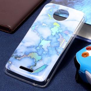 For Motorola Moto C Plus Blue Gold Marble Pattern Soft TPU Protective Back Cover Case