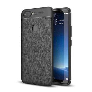 For Vivo  X20 Litchi Texture Full Coverage TPU Protective Back Cover Case (Black)