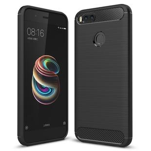  For Xiaomi  Mi 5X Carbon Fiber TPU Brushed Texture Shockproof Protective Back Cover Case(Black)