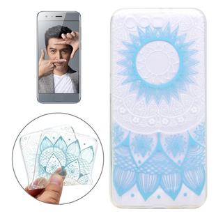 For Huawei  Honor 9 Blue Flower Pattern Ultra-thin TPU Soft  Protective Case