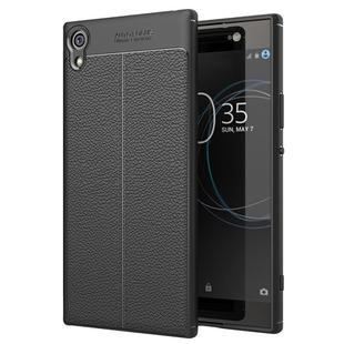 For Sony Xperia XA1 Ultra Litchi Texture TPU Protective Back Cover Case(Black)