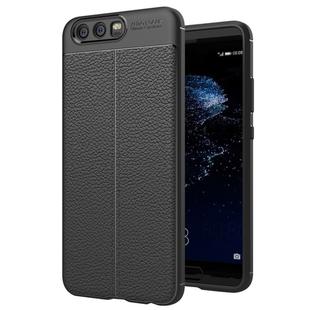 For Huawei P10 Plus Litchi Texture TPU Protective Back Cover Case (Black)