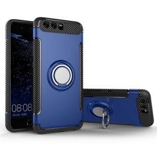 For Huawei P10 Plus Magnetic 360 Degree Rotation Ring Armor Protective Case(Blue)